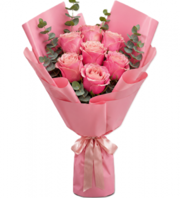 7 İthal pembe gül