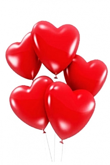 5 li Uçan Kalp Balon Helyum Gazlı
